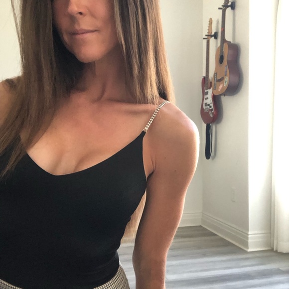 Rhinestone Strap Bodysuit - Picture 1 of 5